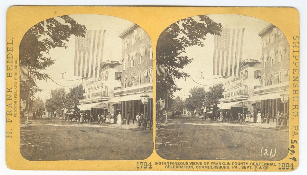 G5176~ PENNSYLVANIA – Franklin Co. Centennial Chambersburg 1884 Stereoview