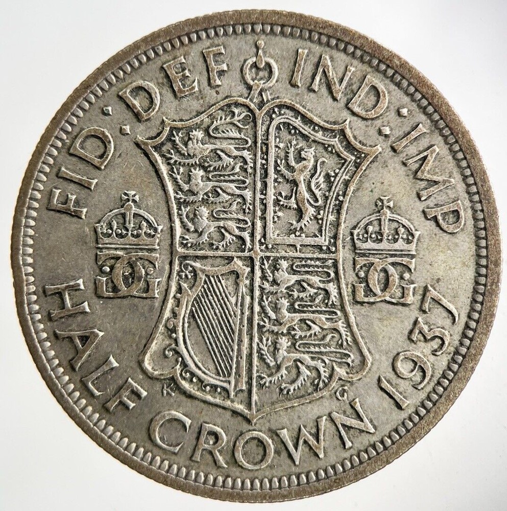 1937 George VI Silver Half-Crown Fine Collectible British Coin