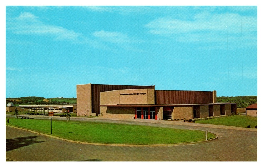 PA Pennsylvania Greensburg Salem Senior High School Exterior Chrome Postcard