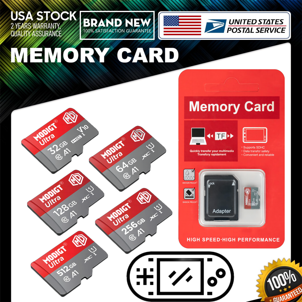 Micro SD Card Memory 32GB TO 512GB Lot Class A A1 For Store music/Photo/movies