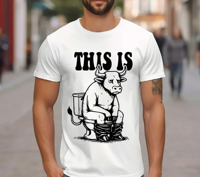 Comfort Colors® Funny Bull T-shirt, Line Art Tee, Animal Lover Gift, Funny Bull
