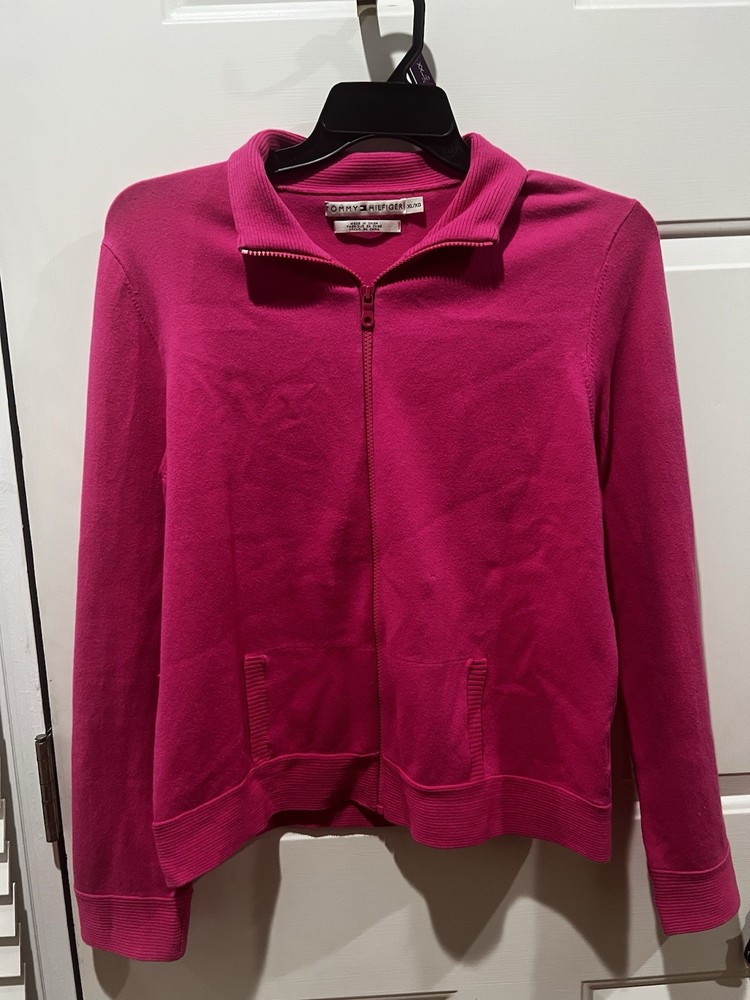 Tommy Hilfiger Women's Pink Full Zip Jacket Size XL