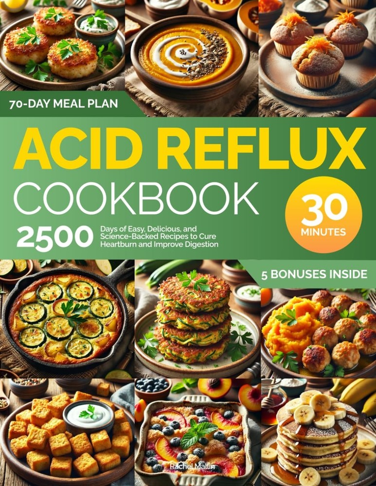 Acid Reflux Cookbook: 2500 Days of Easy, Delicious, and Science-Backed Recip...-image