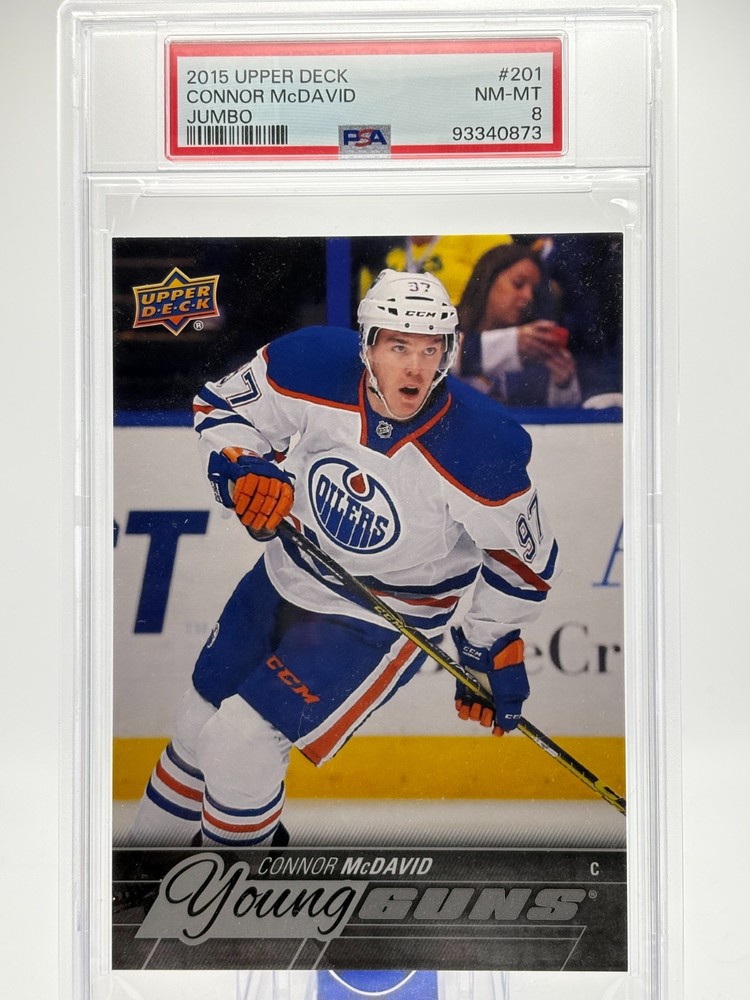 2015-16 Upper Deck Series 1 Connor McDavid Young Guns Oversized PSA 8