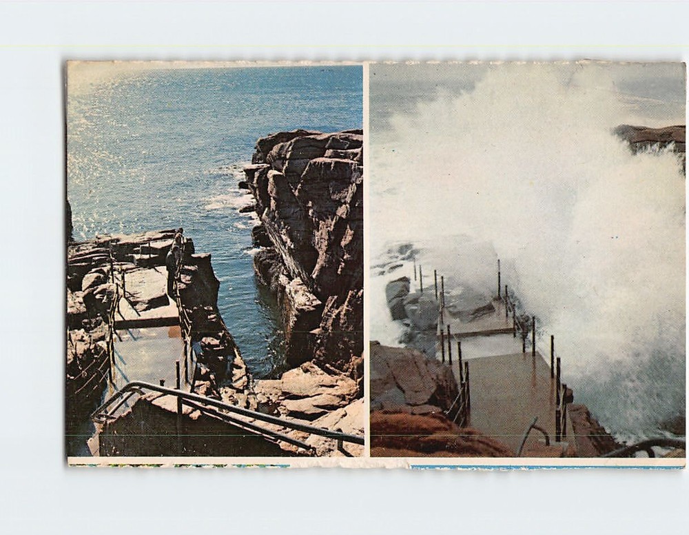Postcard Thunder Hole Acadia National Park Bar Harbor Maine USA-image
