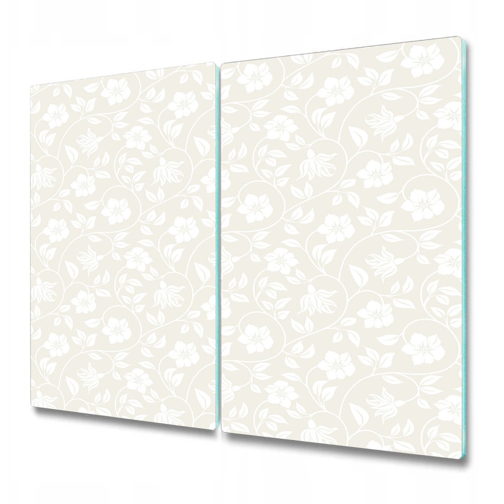 Glass Chopping Board Utensil Board Worktop Saver Light flowers white 2x30x52