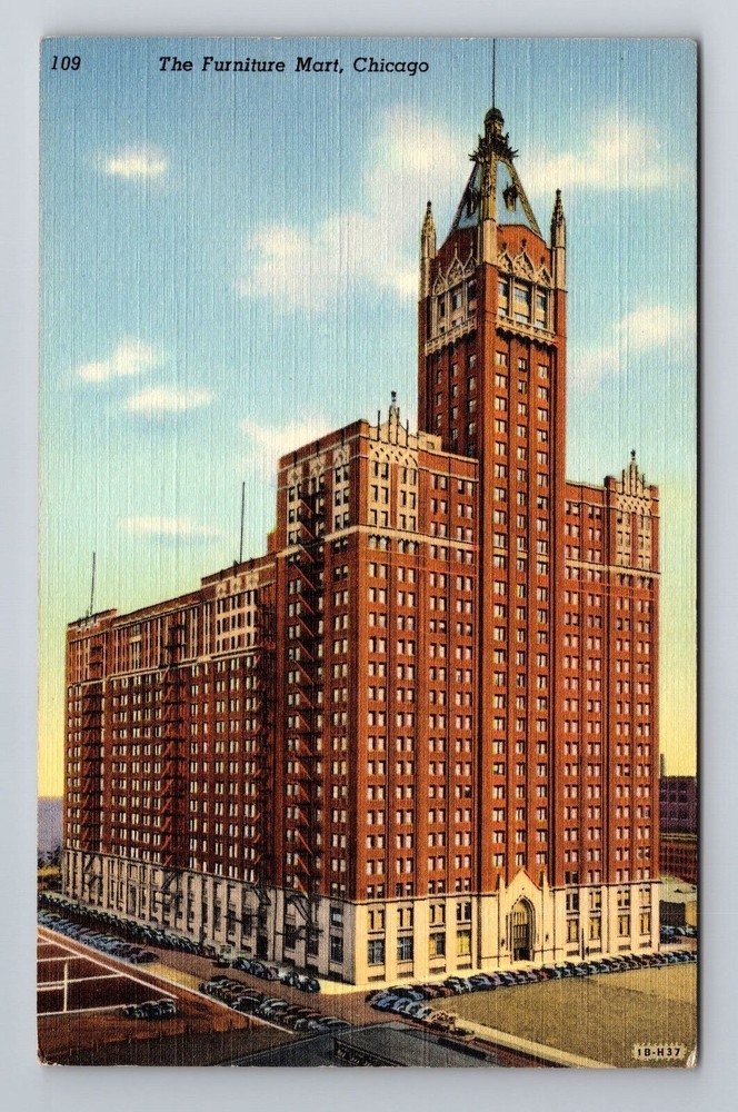 Chicago IL-Illinois, The Furniture Mart Building, Antique Vintage Postcard