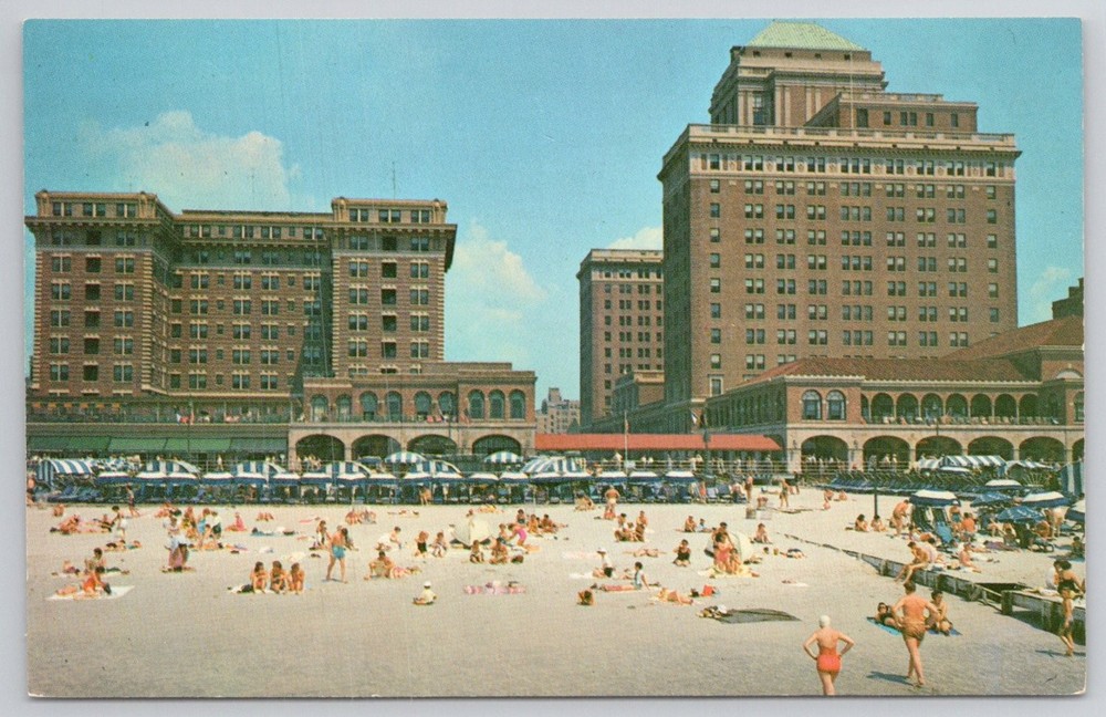 Chalfonte Haddon Hall Hotels Atlantic City NJ Beach Chrome Postcard 1976