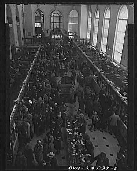 Photo:San Francisco California Bank of America Interior 1930s Banking Hall