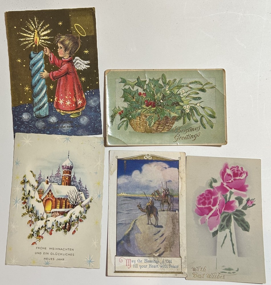 Postcard Lot of 5 pcs - Vintage Christmas Holiday