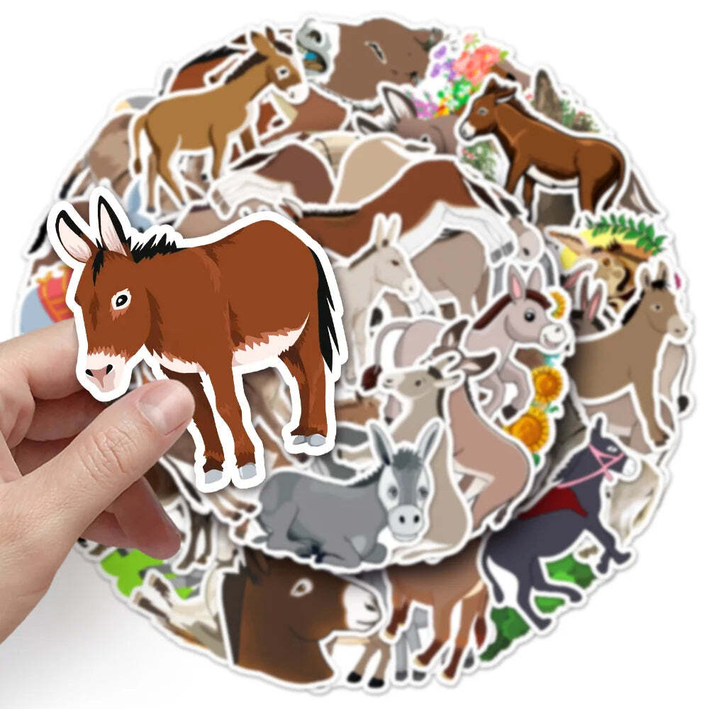 50Pcs The donkey Stickers DIY Helmet Skateboard Laptop Motorcycle Graffiti Stick