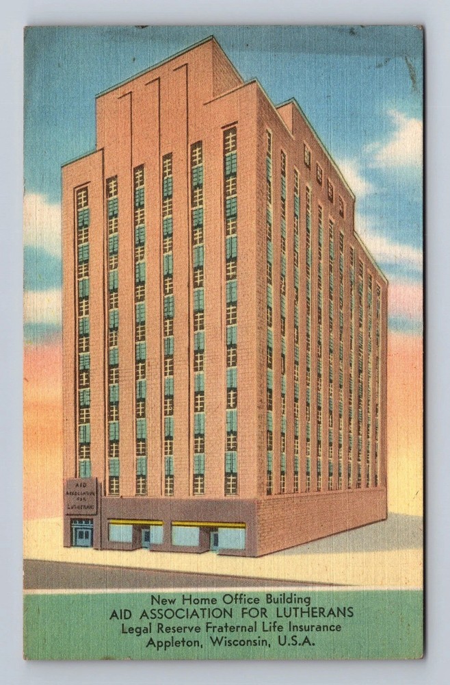 Appleton WI- Wisconsin New Home Office Building Vintage Postcard