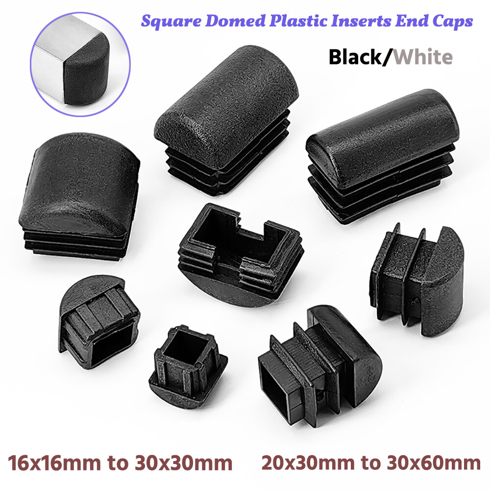 Square Domed Plastic Inserts End Caps For Metal Furniture Table Chair Legs