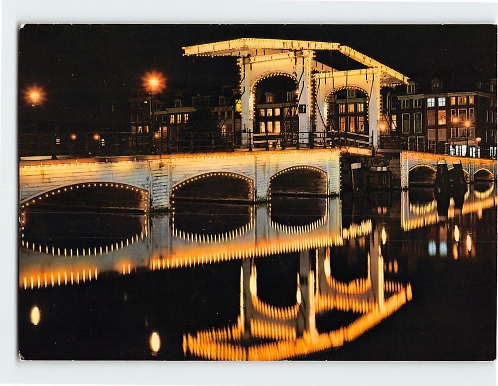 Postcard Meagre Bridge Amsterdam Netherlands