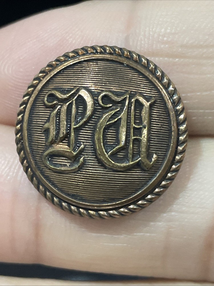 Antique Purdue University Copper Tone Uniform Button 7/8