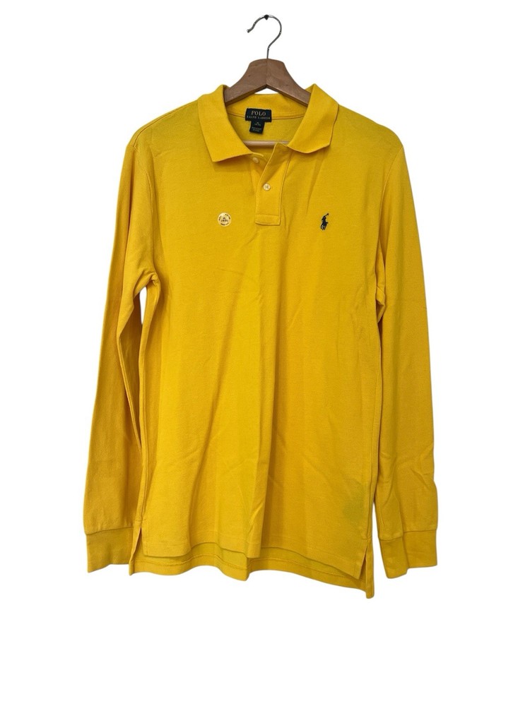 Boys Ralph Lauren Cotton Mesh Long Sleeve Polo Shirt Boys Sz XL 18/20