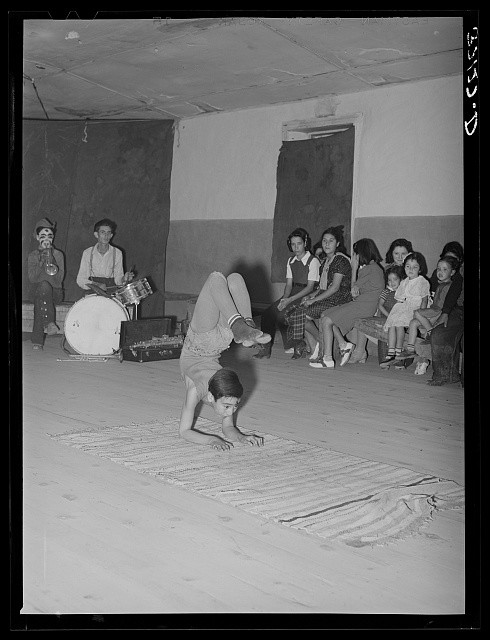 Photo:Penasco New Mexico 1940 Acrobat at Spanish-American Traveling Show