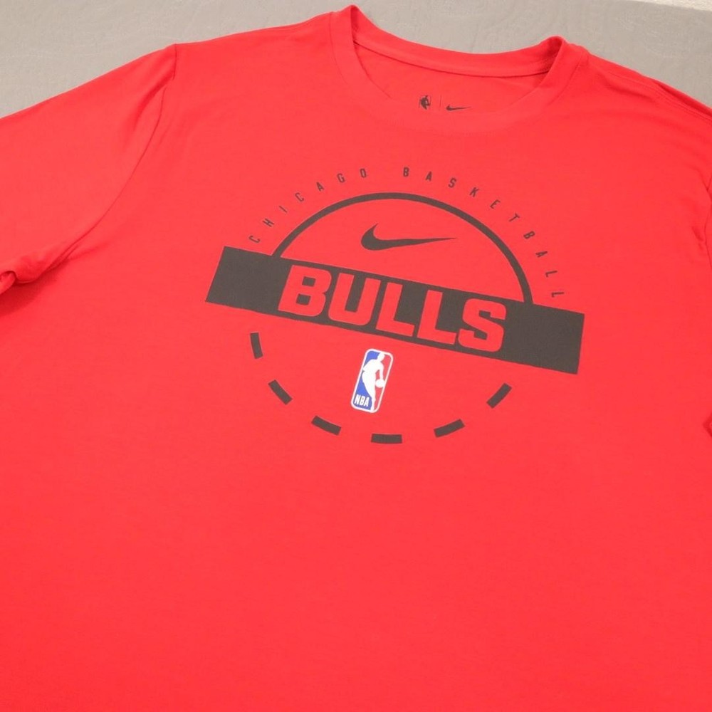 Nike Chicago Bulls Shirt Mens LT Tall Red Dri-Fit NBA Basketball Tee Performance