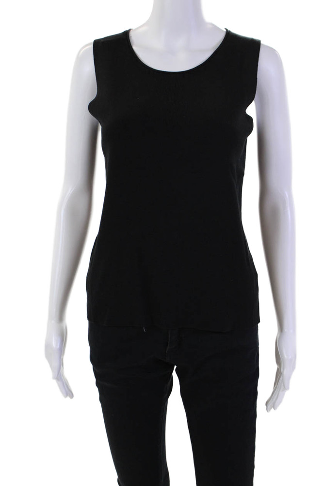 Eileen Fisher Womens Silk Blend Round Neck Pullover Knit Tank Top Black Size PMFree Shipping in US $100+ Orders | $6.95 Orders Below