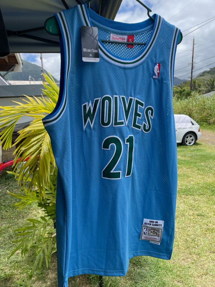 Mitchell &Ness XL Minnesota Timberwolves Kevin Garnett 95-96 Rookie Jersey Blue