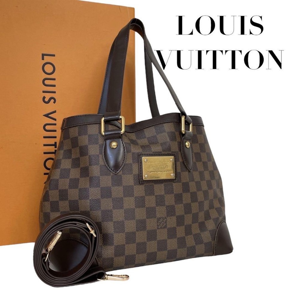 Louis Vuitton Damier Hampstead PM Tote Bag Preowned Vintage Luxury Handbag