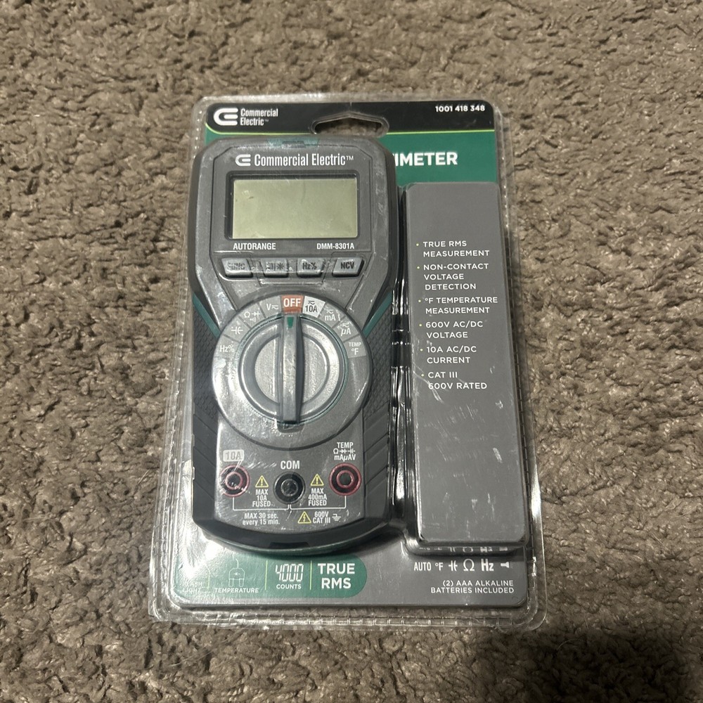 Commercial Electric DMM-8301A True RMS Auto-Ranging Digital Multimeter