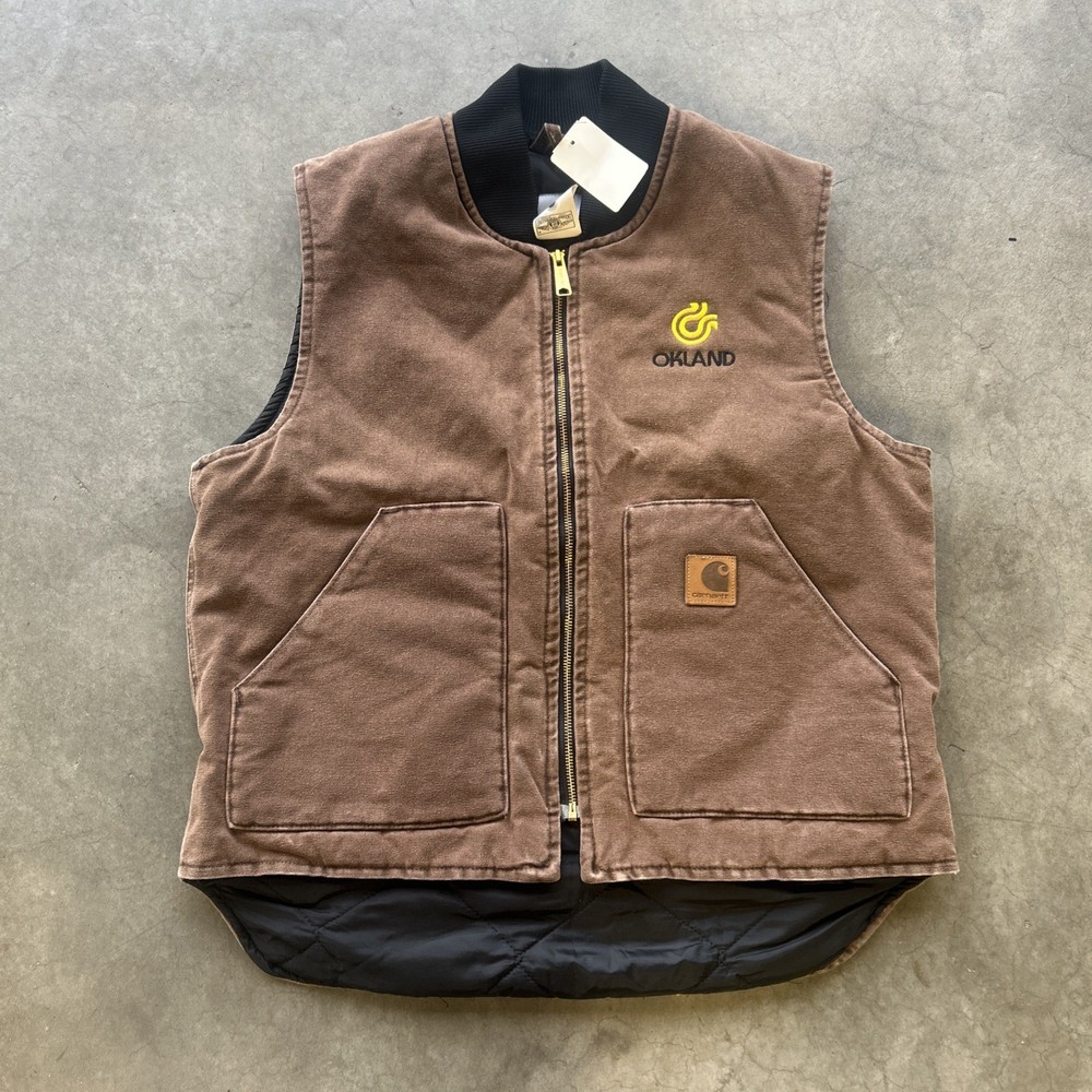 Vintage Carhartt Vest VO2 CHT Men L Black Quilted Liner Union Made USA NWT