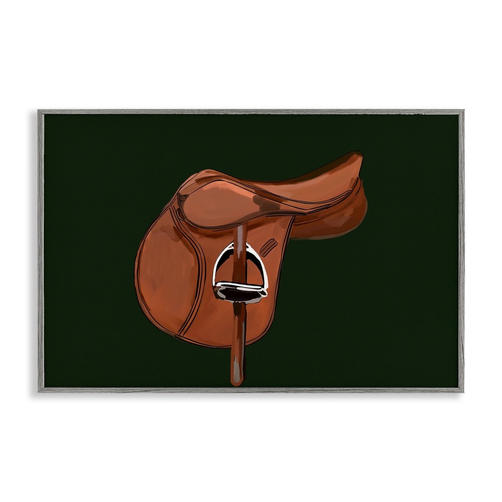 Stupell Industries Brown Horse Saddle Framed Giclee Art Design by Amelia Noyes