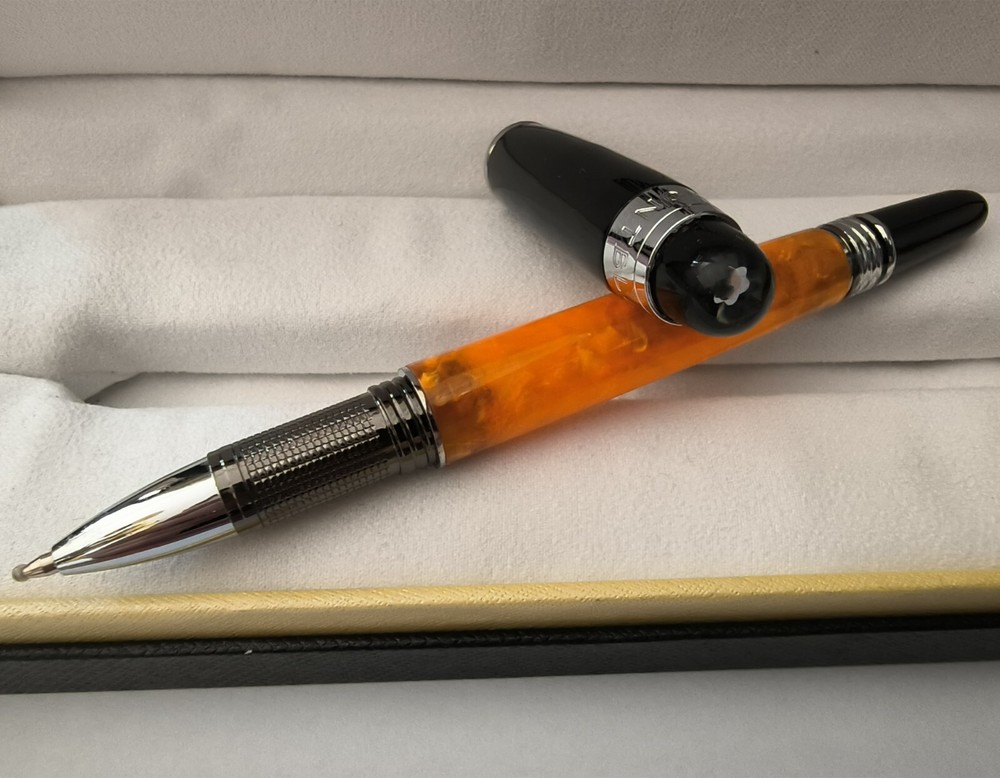 Deluxe Walker Crystal Head Series Orange Color 0.7mm Rollerball Pen No Box #2