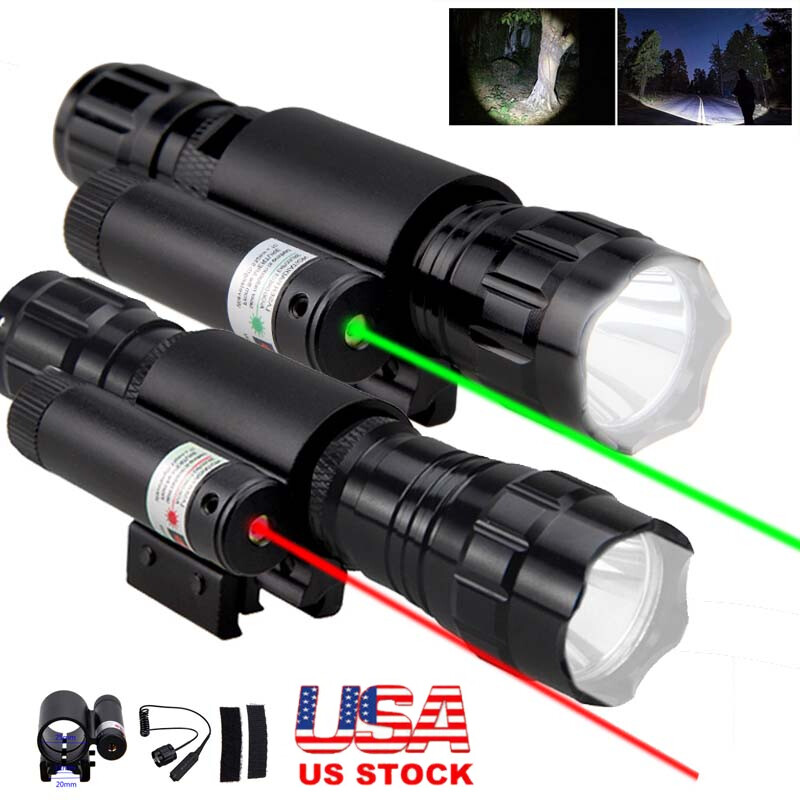 Tactical Rifle Light Combo with Red/Green Laser Sight and White LED Flashlight