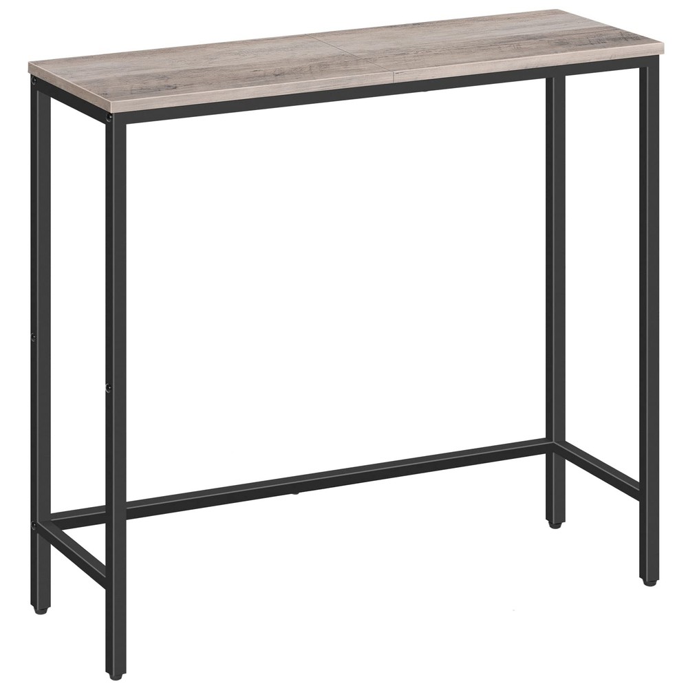 Slim Greige and Black Console Table for Entryway Hallway or Living Room