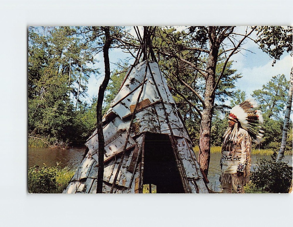 Postcard Native American Chief & Teepee