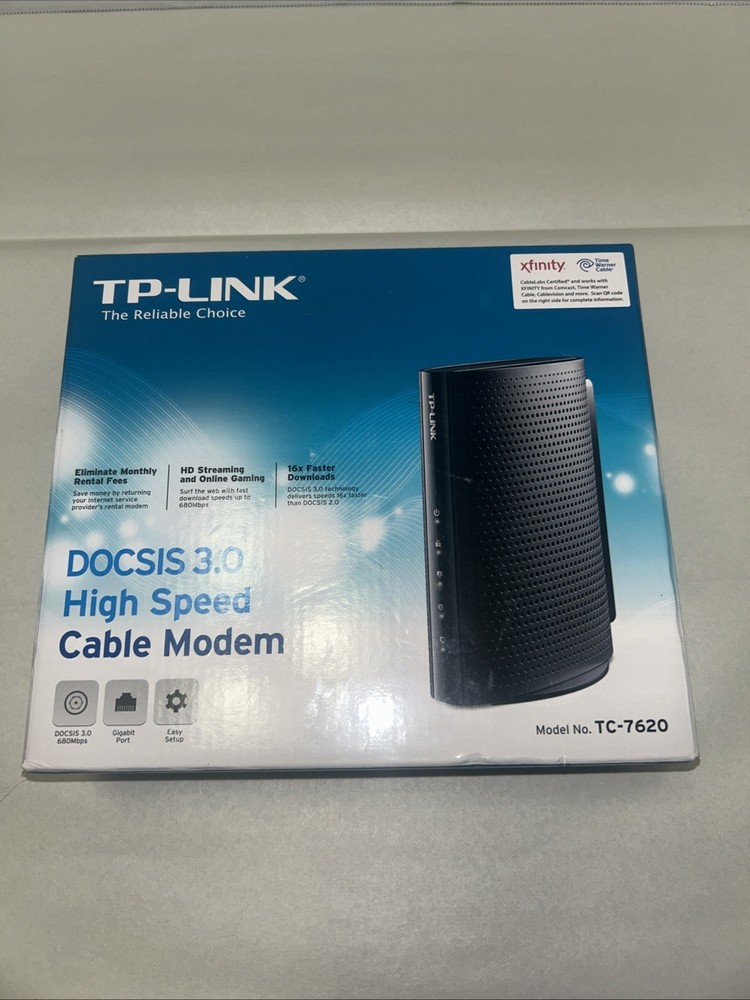 TP-Link TC-7610 300Mbps Wireless N DOCSIS 3.0 High Speed Cable Modem Gigabit NEW