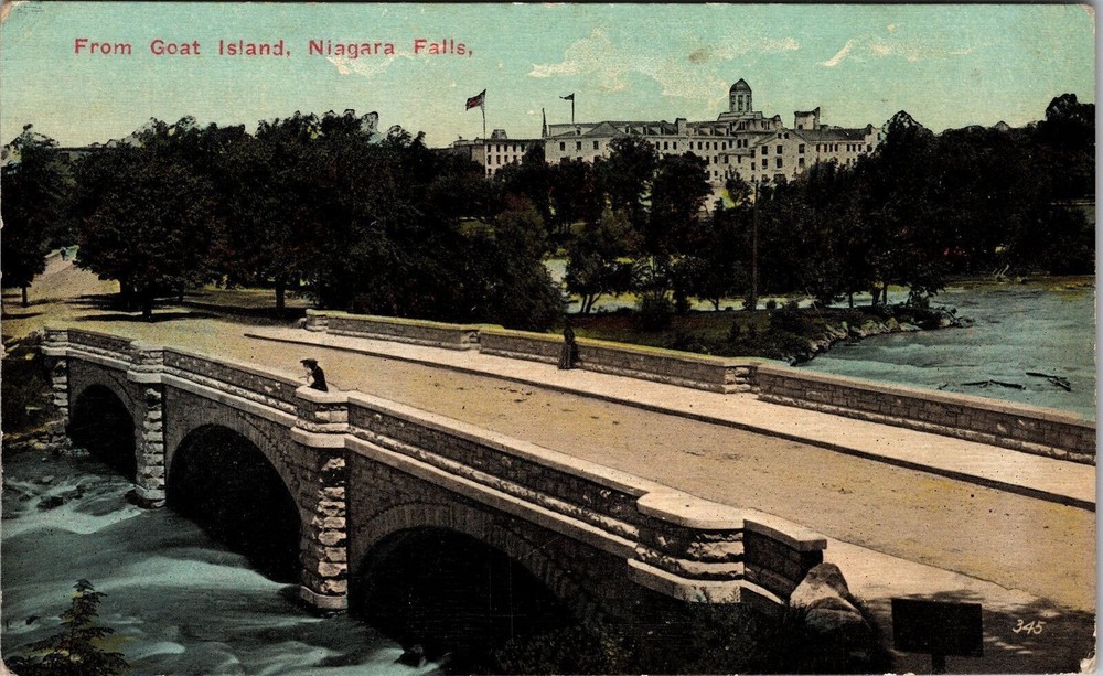 Niagara Falls NY-New York, Goat Island, Bridge, Vintage Postcard