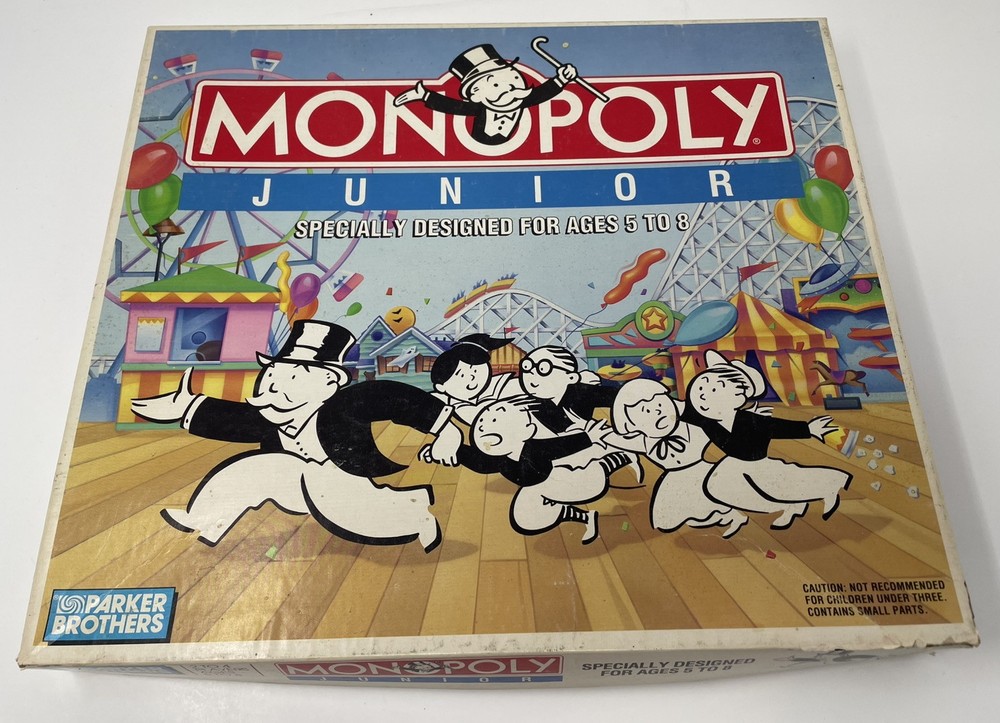 1990 Monopoly Junior Jr. Parker Brothers Complete Board Game Vintage