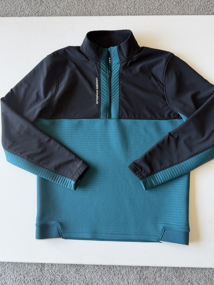 Under Armour Pullover Mens Medium Blue Golf Storm Daytona Evolution Quarter Zip