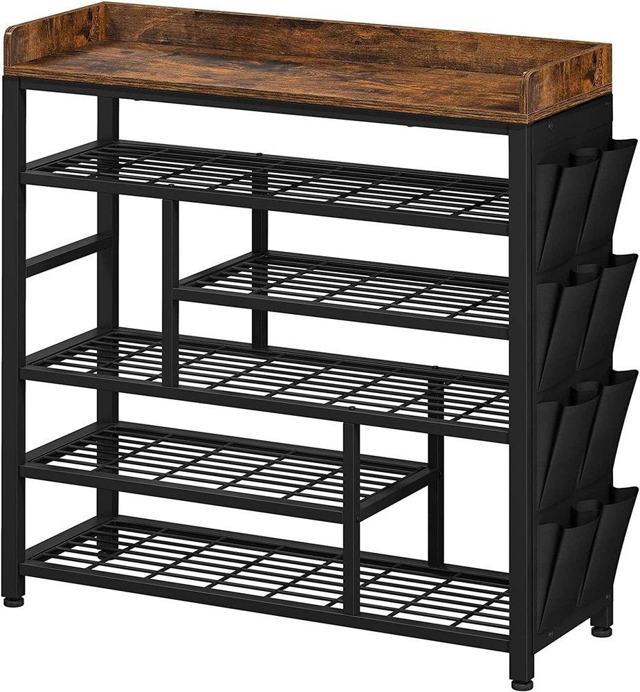 6-Tier Metal Shoe Rack Organizer Holds 22 Pairs for Entryway Storage