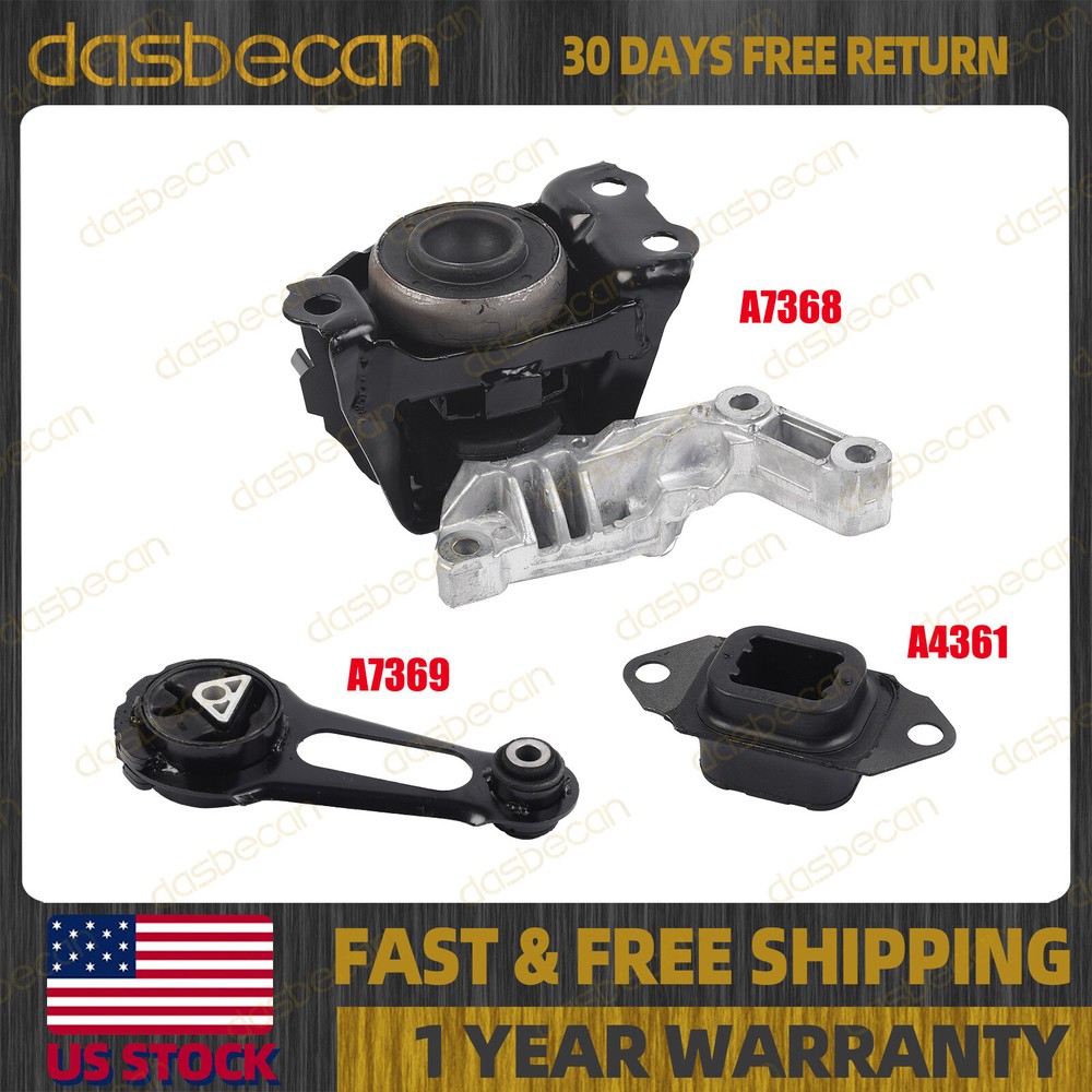 3PCS Engine Motor & Transmission Mount Set For Nissan Versa 2012-2019 1.6L A7368