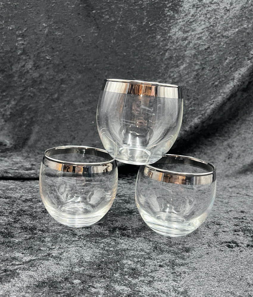 Set Of 3 Roly Poly Dorothy Thorpe Cocktail Glasses MCM Regency Style