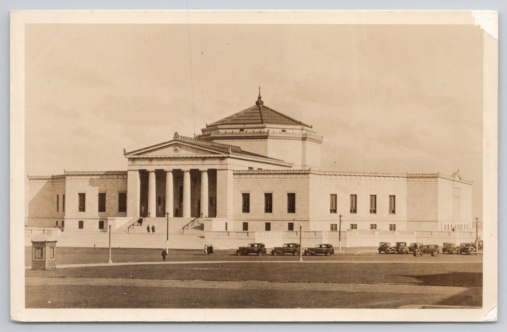 RPPC Shedd Aquarium Chicago Grant Park 1930s Vintage Real Photo Postcard