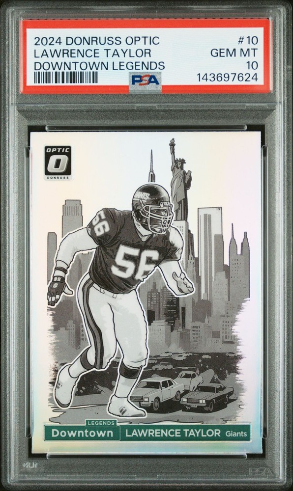 2024 Panini Donruss Optic Lawrence Taylor HOF #DT10 Downtown Legends PSA 10 🔥