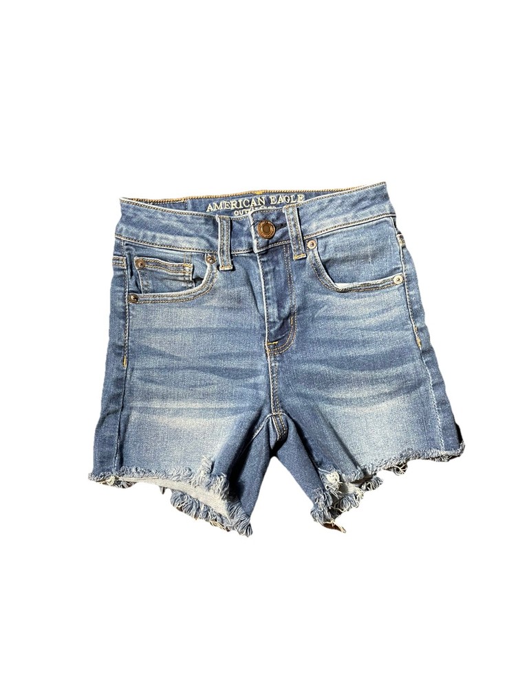 American Eagle Shorts Women Size 00 Cut Off Jean Next Level Stretch Blue