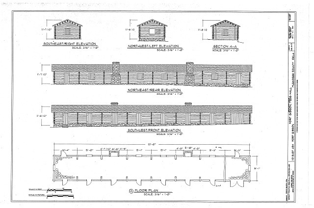 Fort Gibson OK 1900s Mess Hall Architectural Floor Plan 110 E Ash Ave