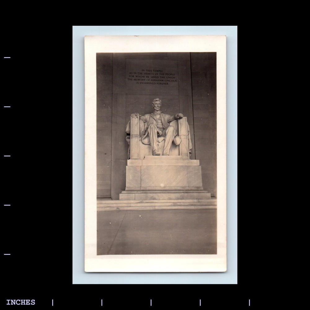 Old Vintage Photo ABRAHAM LINCOLN MEMORIAL STATUE MONUMENT