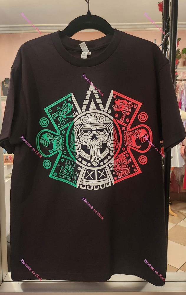 Aztec Mexican Flag Calendar T-Shirt