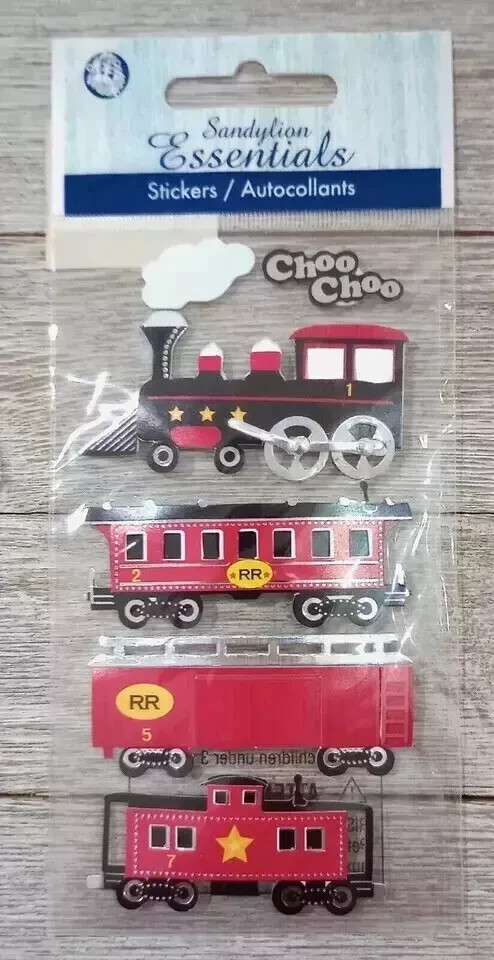 train locomotive fun stickers sandylion essential dimensional puffy 6pc new