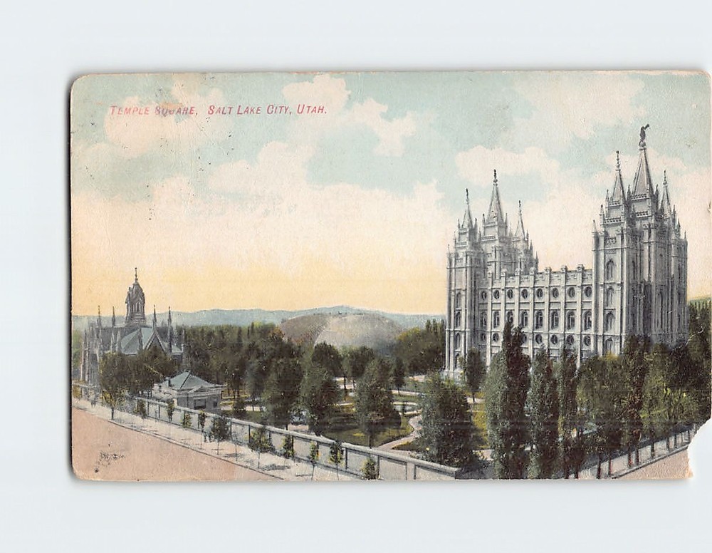 Postcard Temple Square Salt Lake City Utah USA