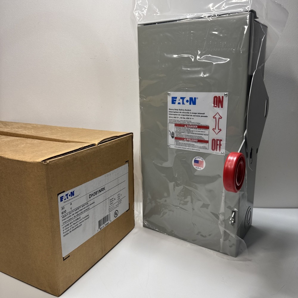 Eaton DH361NRK Fusible Heavy Duty Safety Switch 30A 3-Pole 600V