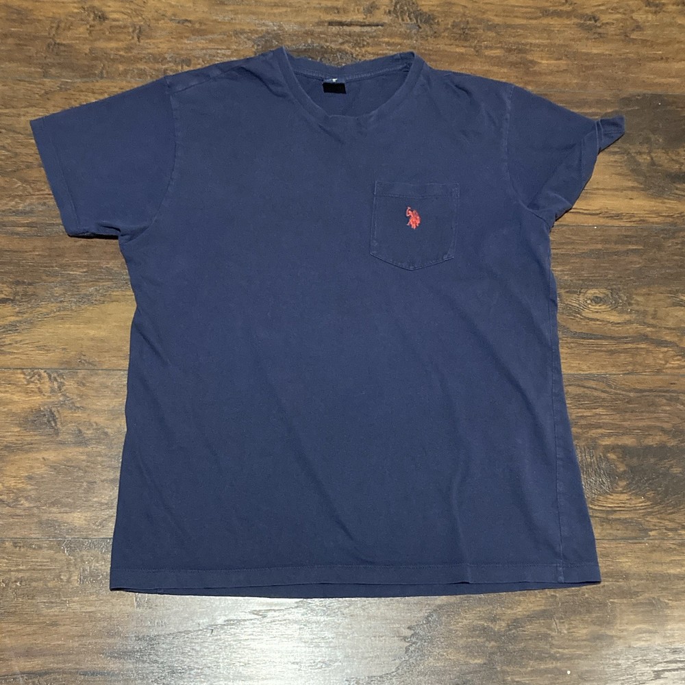 US Polo Assn Blue Crew Neck Short Sleeve Pocket T-Shirt w/ Logo size M