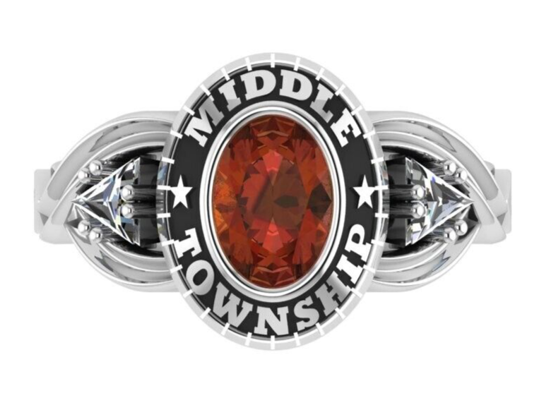 Customized Oval Birthstone High School College Class Collection Ring 925 Silver